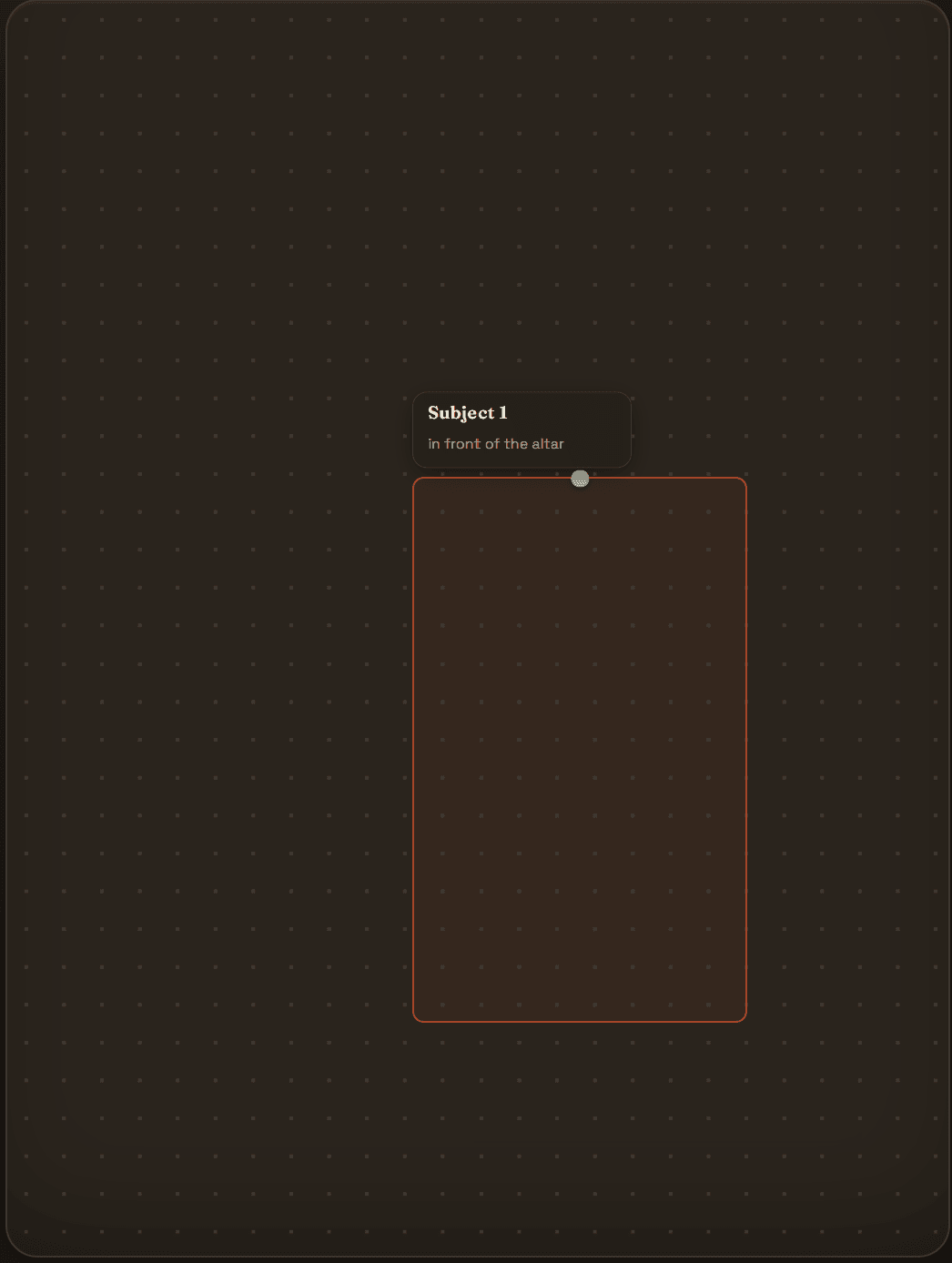 The blank workspace canvas with a placed subject box